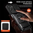 Магнитен Калъф за Motorola Moto G87 / G77 / G67 5G с Въртящ се Пръстен, Сгъваема Стойка, Плъзгащ Капак за Камерата и Скрийн Протектор – 5 цвята