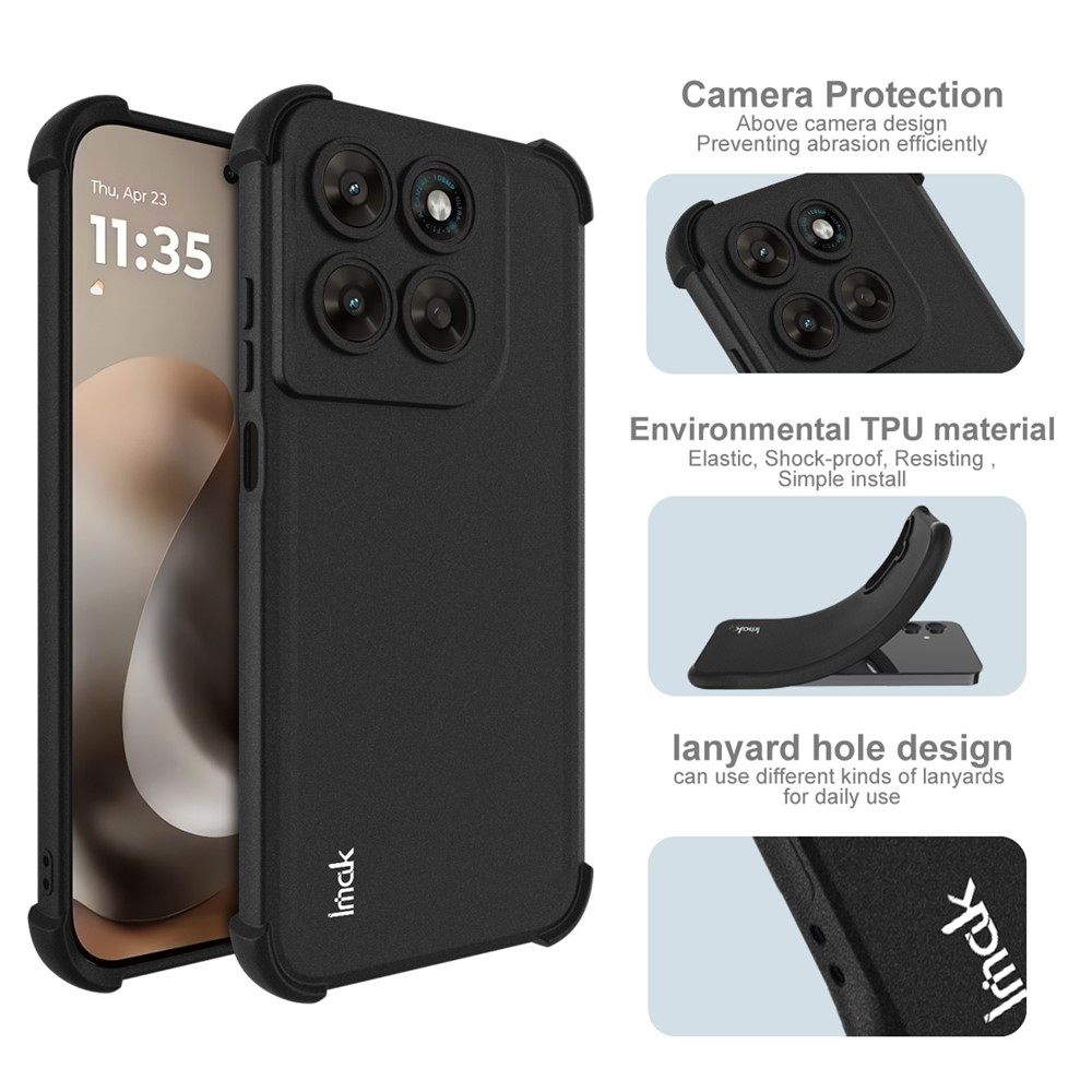 Калъф за Motorola Moto G87 / G77 / G67 / G Max 5G IMAK TPU с Airbag Ъгли и Скрийн Протектор – Черен