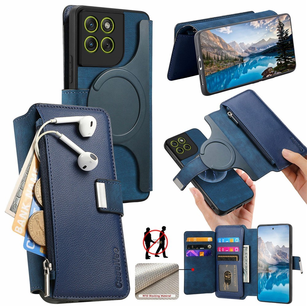Калъф за Motorola Edge 70 5G / Moto X70 Air 5G CASENEO MW-02 Магнитен Портфейл от PU Кожа с Отделящ се Калъф, RFID Защита и Скрийн Протектор – 6 цвята
