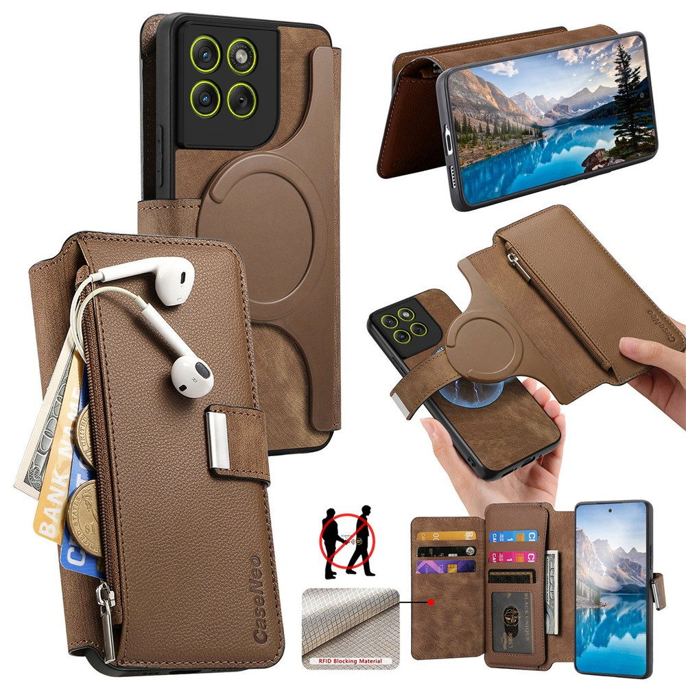 Калъф за Motorola Moto G77 5G / G67 5G CASENEO MW-02 Магнитен Портфейл от PU Кожа с Отделящ се Калъф, RFID Защита и Скрийн Протектор – 6 цвята