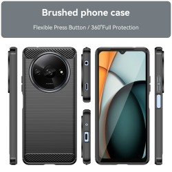 Xiaomi Redmi A3 4G Удароустойчив Carbon Fiber Калъф и Протектор