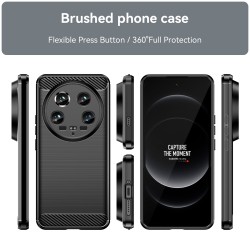 Xiaomi 14 Ultra  Удароустойчив Carbon Fiber Калъф и Протектор