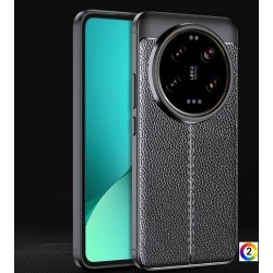 Xiaomi 14 Ultra  Удароустойчив Litchi Skin Калъф и Протектор