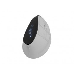 Natec Euphonie Vertical Pro – Ергономична мишка, 4000 DPI, Silent, BT 5.0, OLED, 9 бутона - Бяла