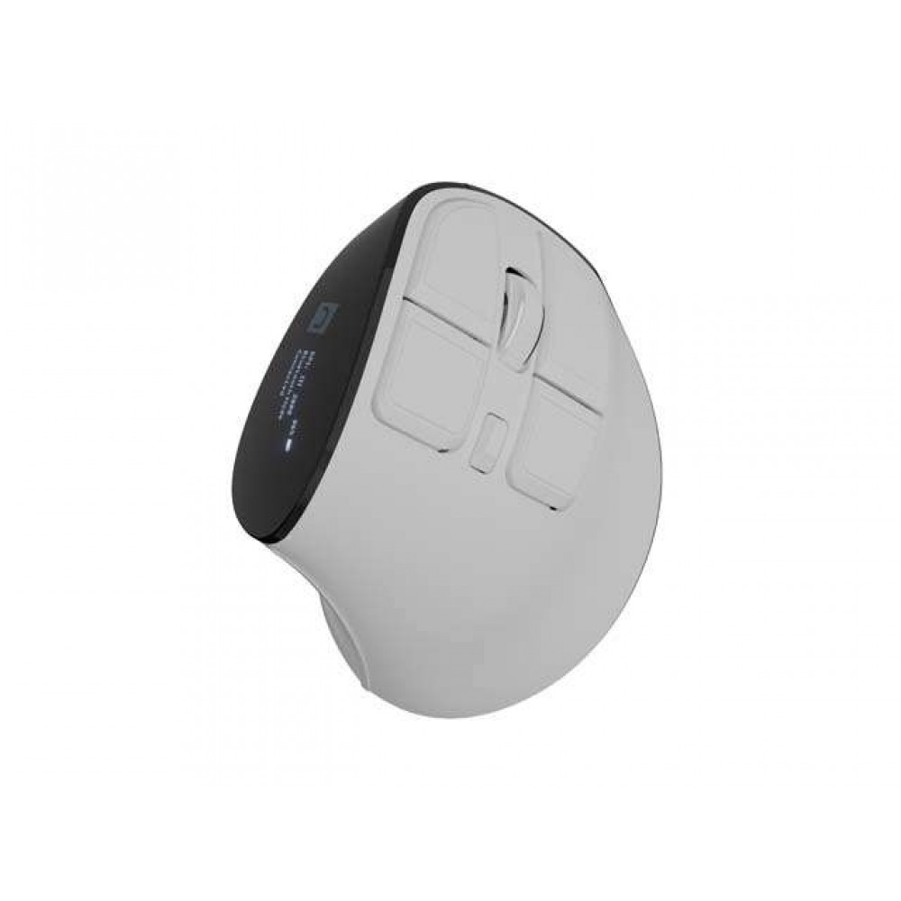 Natec Euphonie Vertical Pro – Ергономична мишка, 4000 DPI, Silent, BT 5.0, OLED, 9 бутона - Бяла