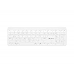 Natec Tang Безжична Slim Клавиатура с Bluetooth и 2.4 GHz, Silent – White