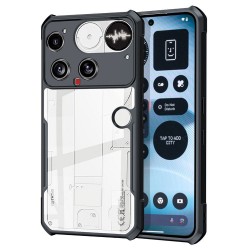 XUNDD Калъф за Nothing Phone (3) 5G с Прозрачен акрилен гръб- TPU рамка, Airbag технология, вкл. Протектор, Черен