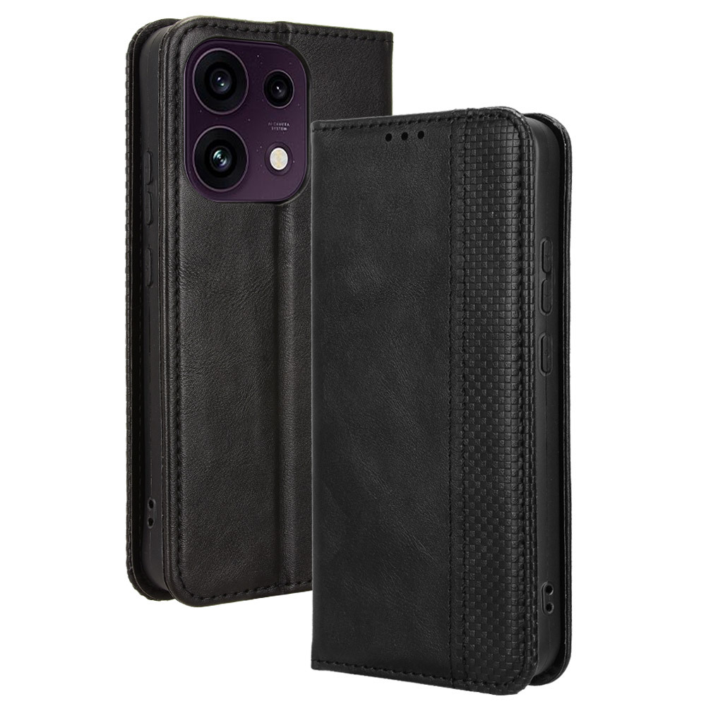 Калъф за Oppo Reno16 FS 5G / Reno16 F 5G Тефтер от Ретро PU Кожа + TPU с Портфейл, Стойка и Скрийн Протектор – 4 цвята
