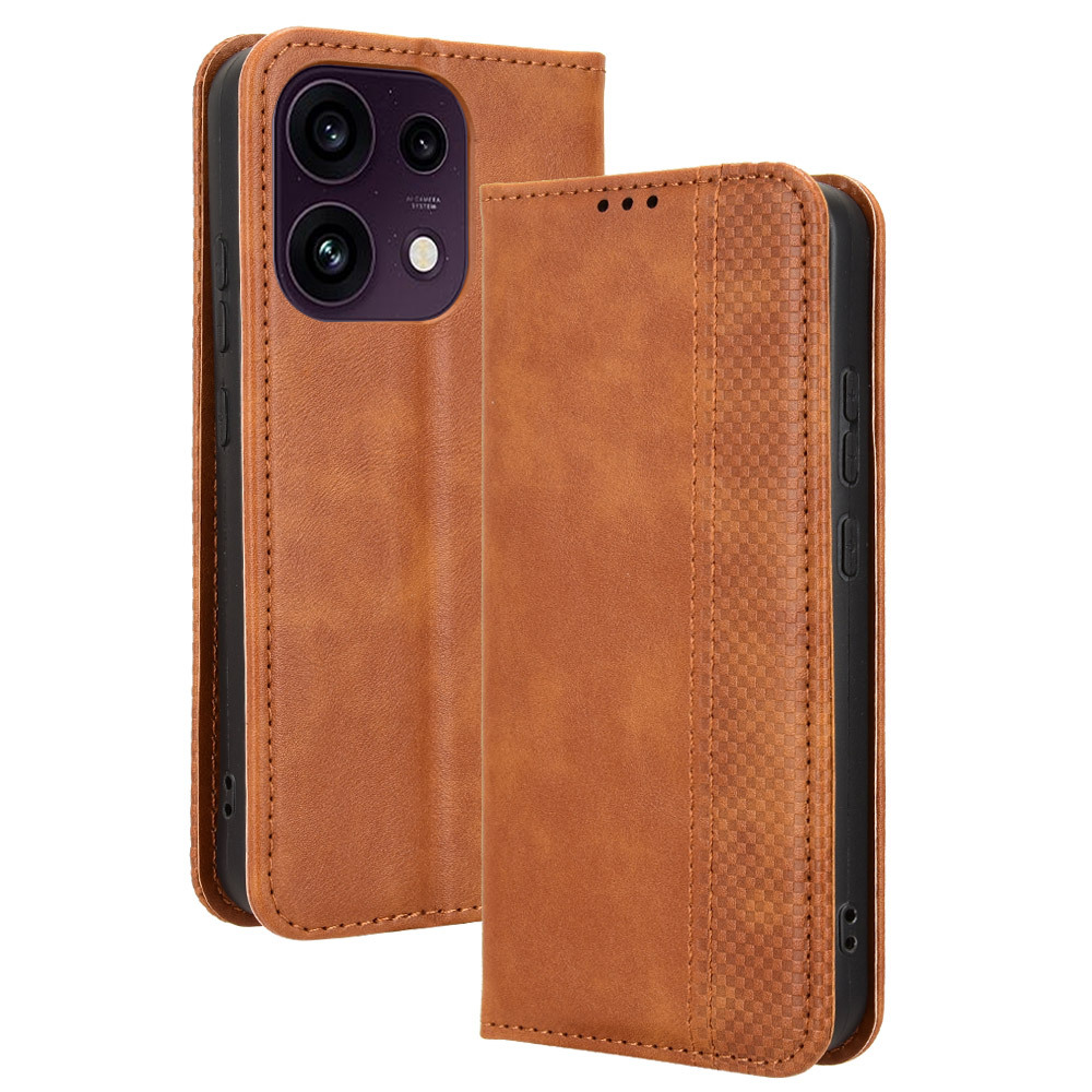 Калъф за Oppo Reno16 FS 5G / Reno16 F 5G Тефтер от Ретро PU Кожа + TPU с Портфейл, Стойка и Скрийн Протектор – 4 цвята