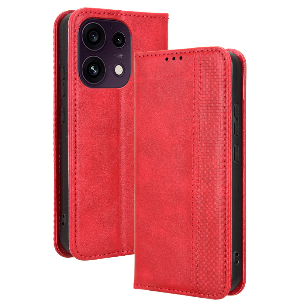 Калъф за Oppo Reno16 FS 5G / Reno16 F 5G Тефтер от Ретро PU Кожа + TPU с Портфейл, Стойка и Скрийн Протектор – 4 цвята