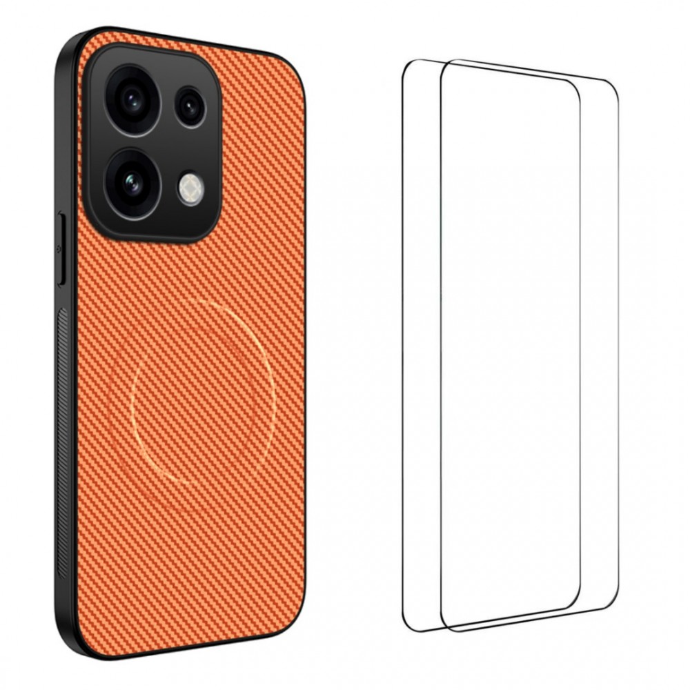 Калъф за Oppo Reno16 FS 5G / Reno16 F 5G WANLONFENG TQ1 Series Магнитен PC + TPU с Карбонова Текстура и Скрийн Протектор – 5 цвята