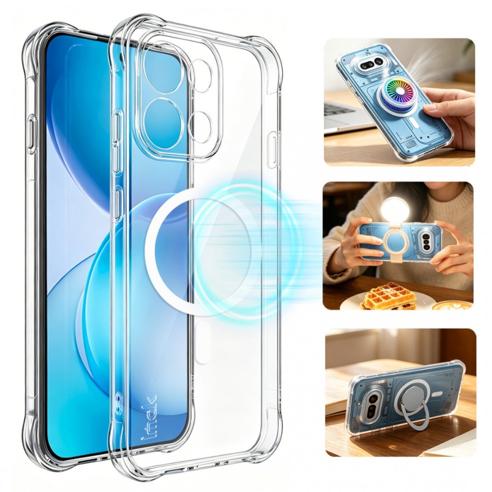 Калъф за Oppo Reno16 FS 5G / Reno16 F 5G IMAK Магнитен Удароустойчив TPU Прозрачен със Скрийн Протектор