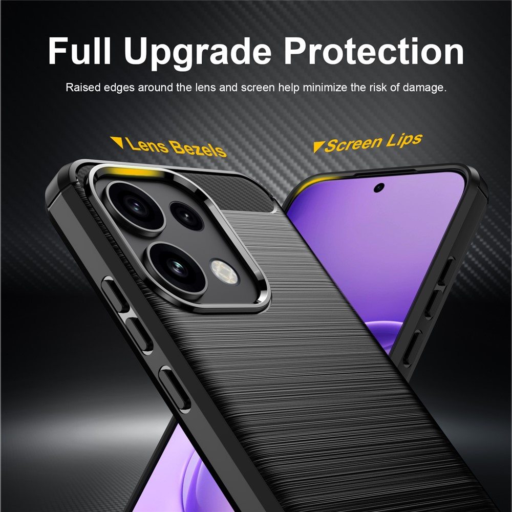 Калъф за Oppo Reno16 FS 5G / Reno16 F 5G TPU с Карбонова Текстура и Скрийн Протектор – 3 цвята