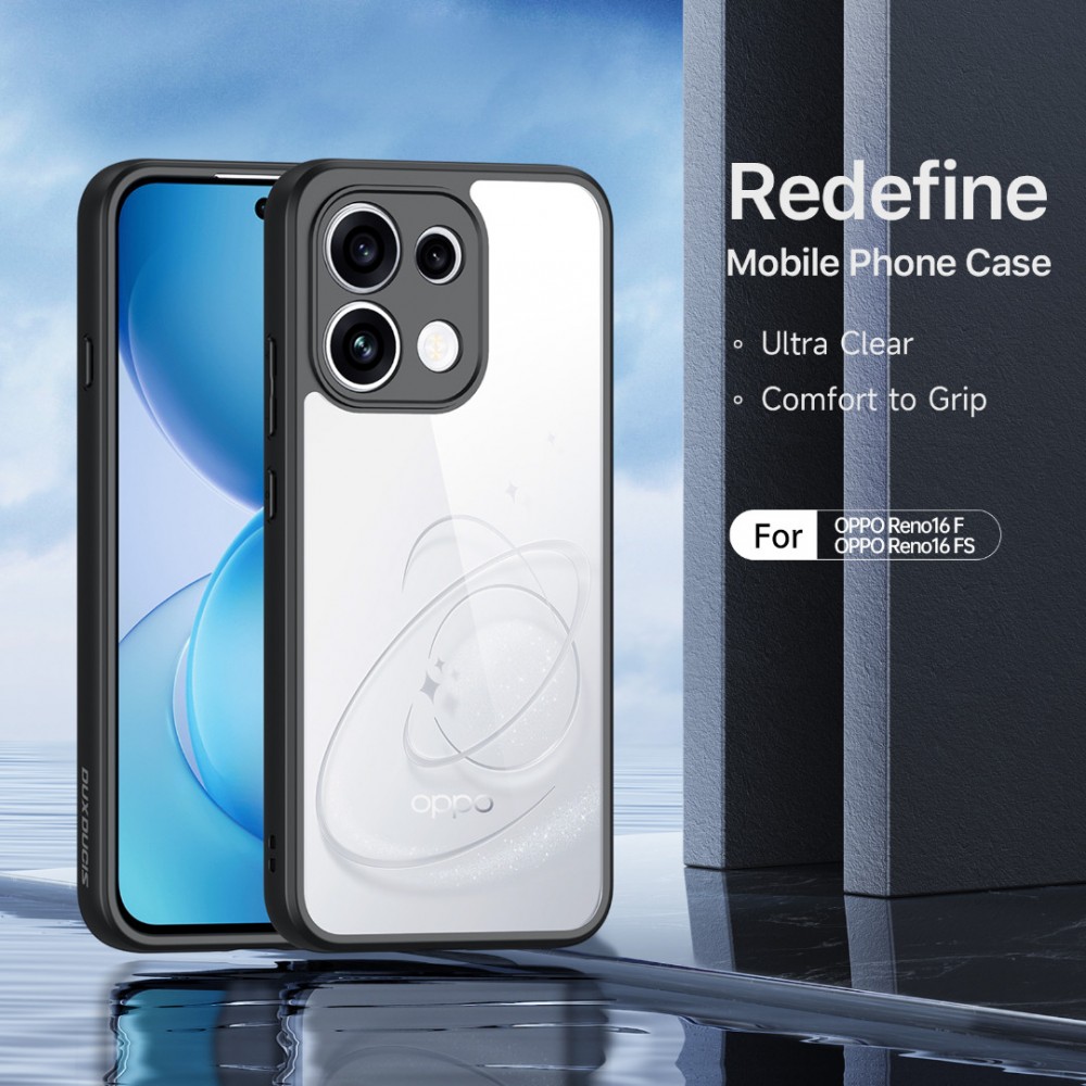 Калъф за Oppo Reno16 FS 5G / Reno16 F 5G DUX DUCIS Aimo Series PC + TPU Прозрачен със Скрийн Протектор – Черен
