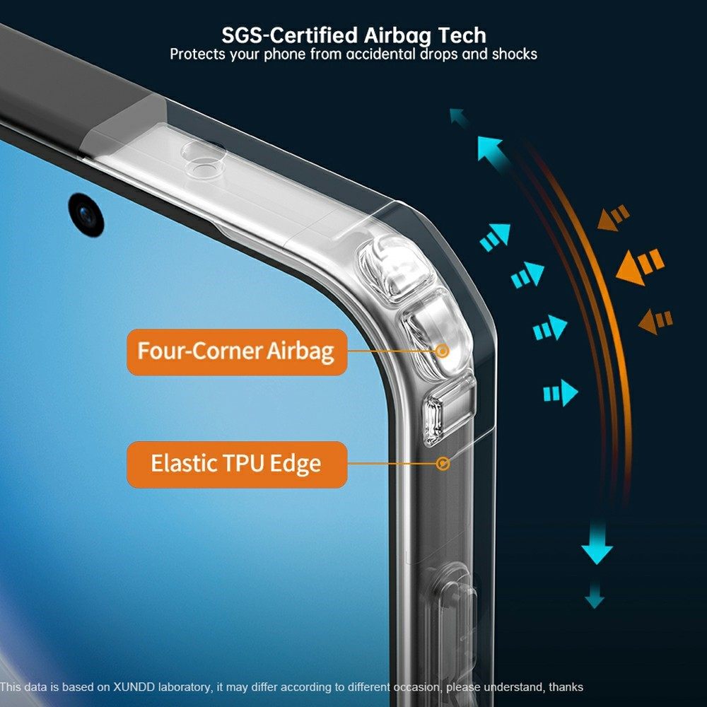 Калъф за Oppo Reno16 FS 5G / Reno16 F 5G XUNDD Удароустойчив TPU + Акрил Прозрачен със Скрийн Протектор – Черен