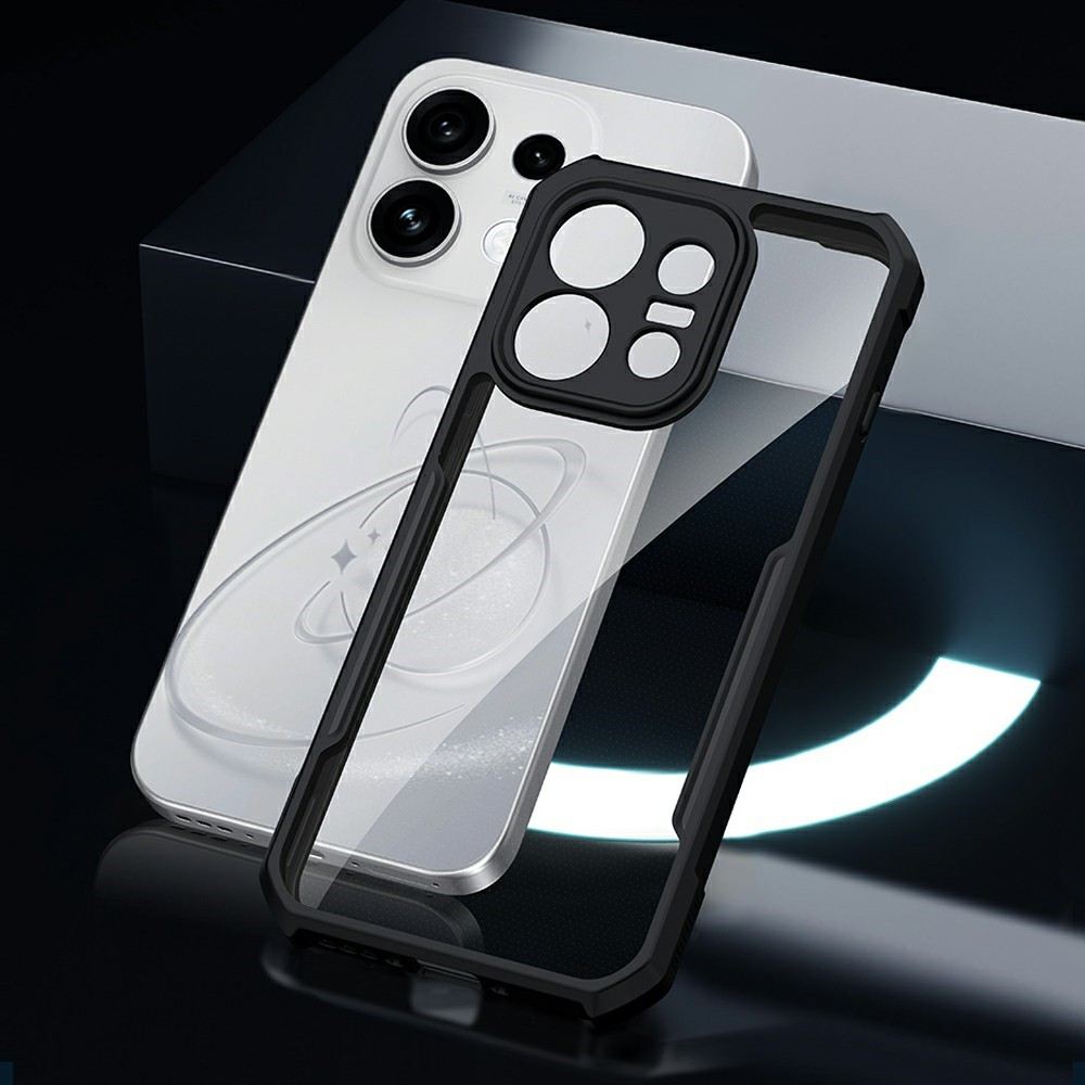 Калъф за Oppo Reno16 FS 5G / Reno16 F 5G XUNDD Удароустойчив TPU + Акрил Прозрачен със Скрийн Протектор – Черен
