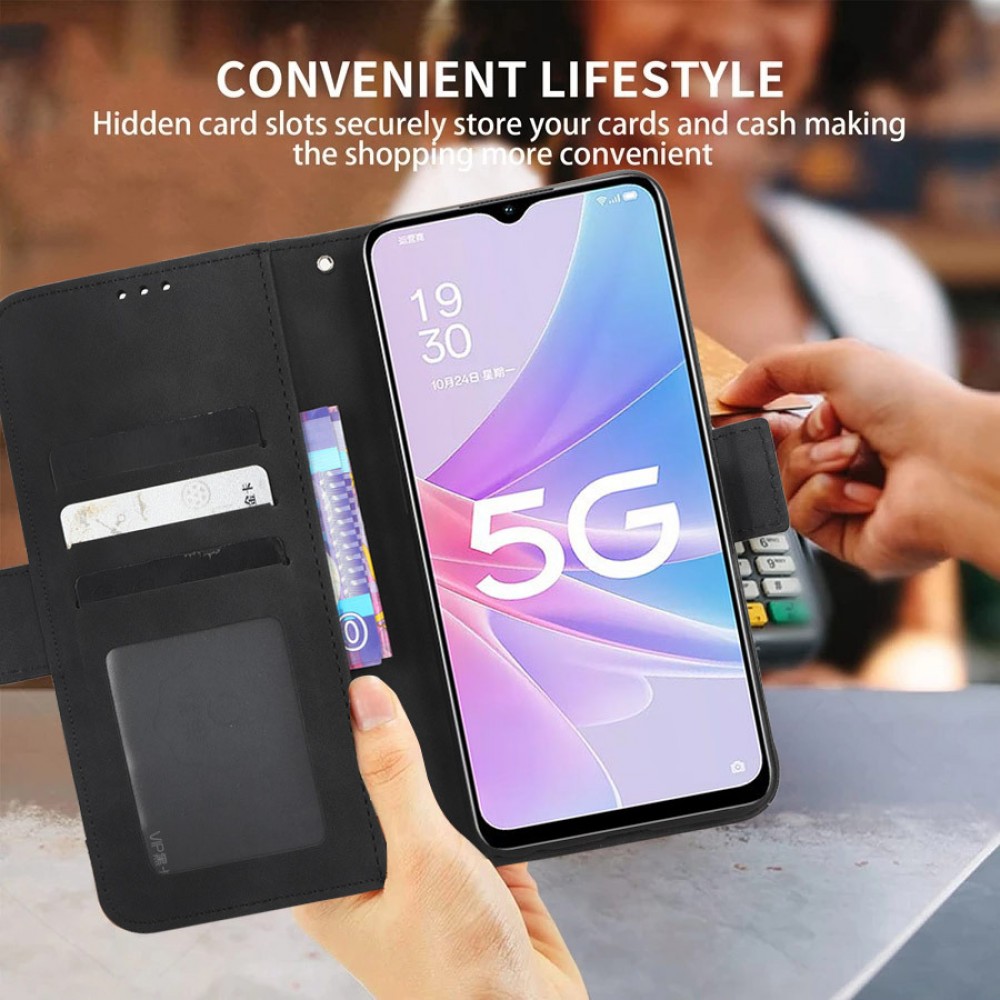 Калъф тефтер за Oppo Find X10 Pro Max 5G от PU Кожа с Отделящ се Портфейл, Джоб за Пари и Двойно Магнитно Закопчаване – 5 цвята