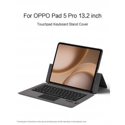 Калъф с Bluetooth Клавиатура за Oppo Pad 5 Pro / OnePlus Pad 4 от PU Кожа с Подсветка, Тъчпад и Стойка – Черен