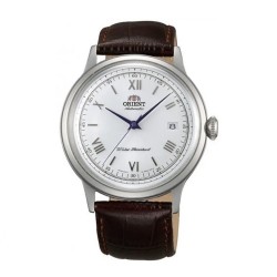 Мъжки Автоматичен Часовник Orient FAC00009W Classic с Бял Циферблат, Кафява Кожена Каишка и Минерално Стъкло