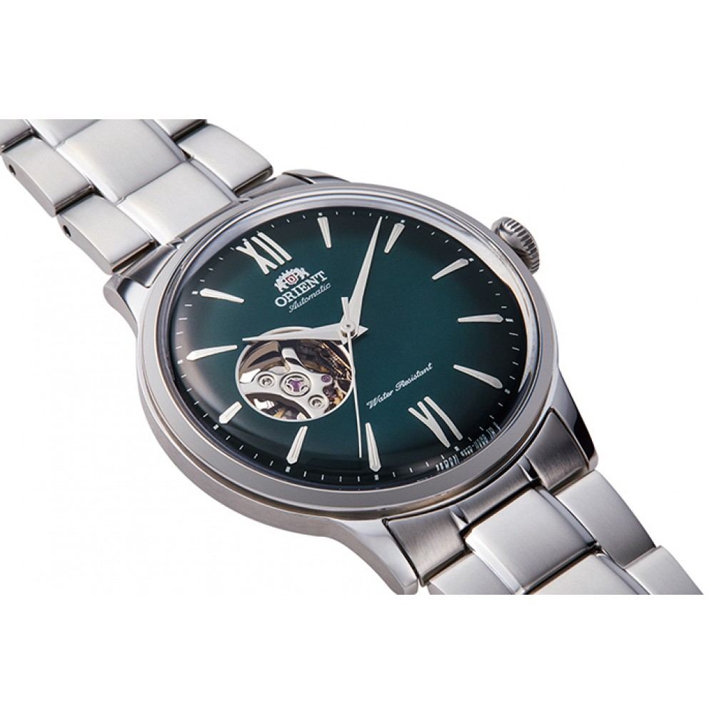 Orient RA-AG0026E Мъжки часовник - Спортно-елегантен, Автоматичен, Зелен циферблат, Отвор, Неръждаема стомана