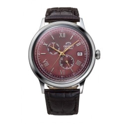 Мъжки Автоматичен Часовник Orient RA-AK0705R с Червен Циферблат и Бордо Кожена Каишка