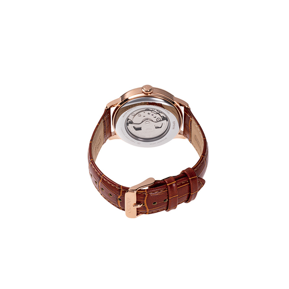Мъжки Автоматичен Часовник Orient RA-AK0801S с Бял Циферблат и Кафява Кожена Каишка