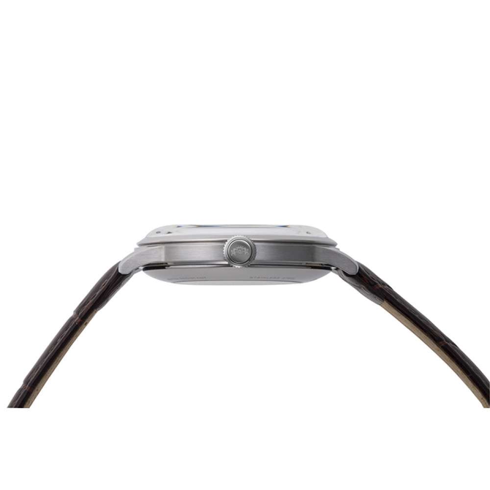 Мъжки Автоматичен Часовник Orient RA-AP0002S с Бял Циферблат и Кафява Кожена Каишка