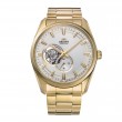 Мъжки Автоматичен Часовник Orient RA-AR0007S със Сив Циферблат, Отвор към Механизма и Златиста Верижка