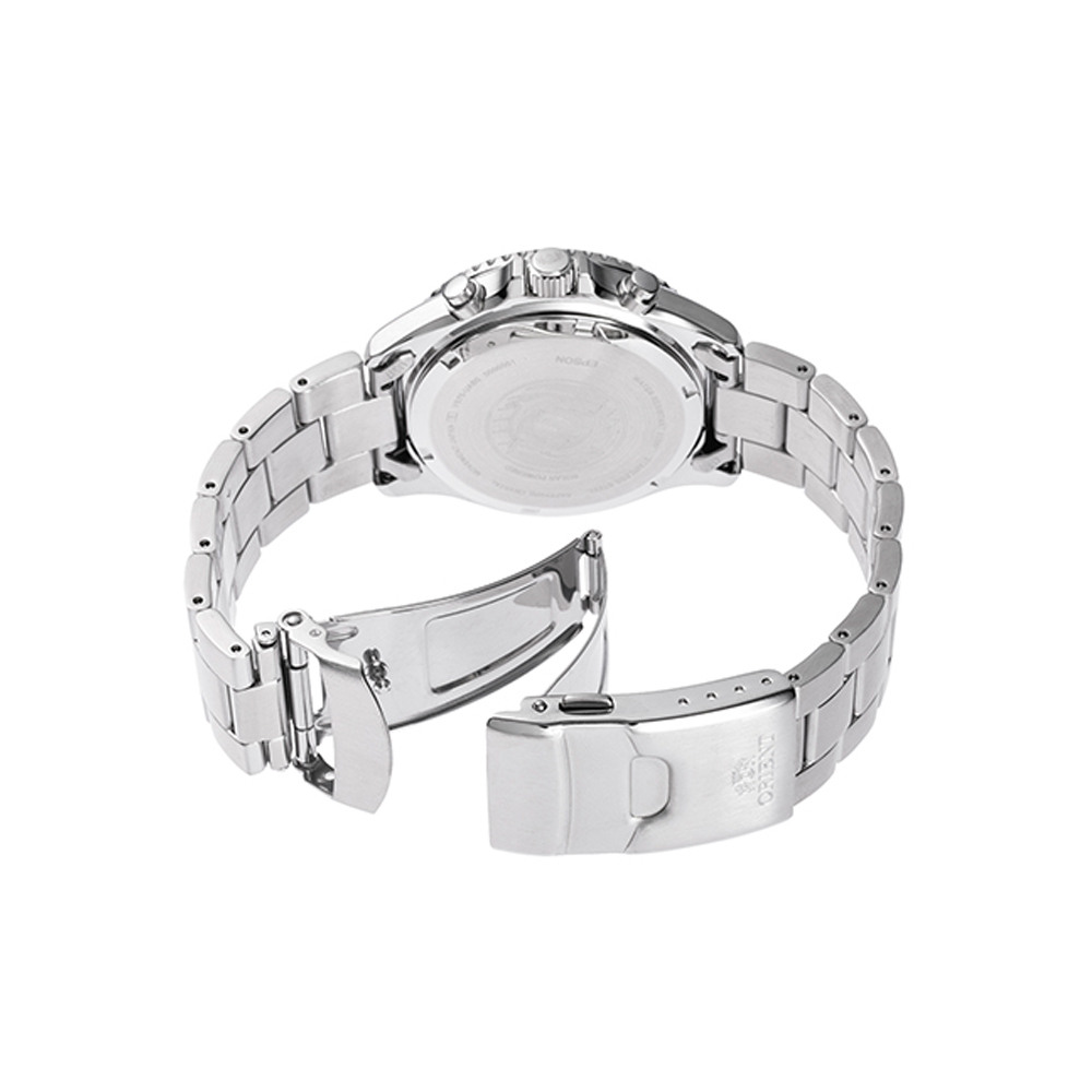 Orient RA-TX0206L Мъжки часовник - Соларен Хронограф, Син Циферблат, Въртящ се Безел, 42.8 мм, 200м Водоуст.