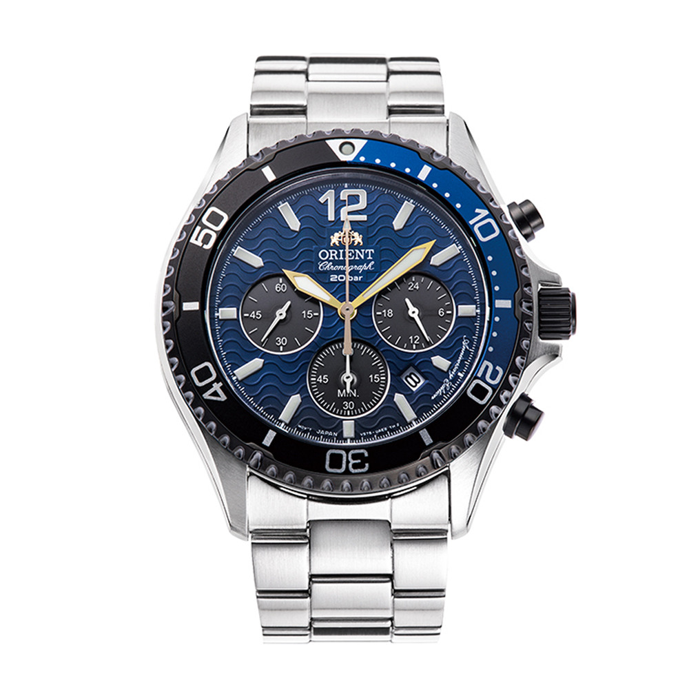 Мъжки Соларен Часовник Orient RA-TX0208L Limited Edition Sports Хронограф със Син Циферблат, Сапфирено Стъкло и Водоустойчивост 200 м