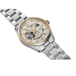 Мъжки Автоматичен Часовник Orient Star RE-AV0124G със Златист Циферблат и Индикатор за Резерва
