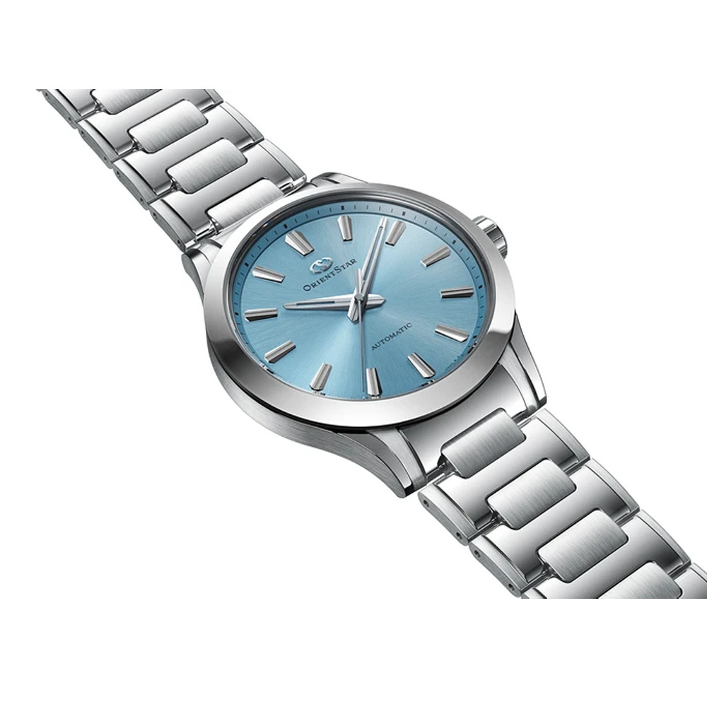 Мъжки Автоматичен Часовник Orient Star RE-BQ0002L Contemporary със Светлосин Циферблат, Сапфирено Стъкло и Прозрачен Гръб