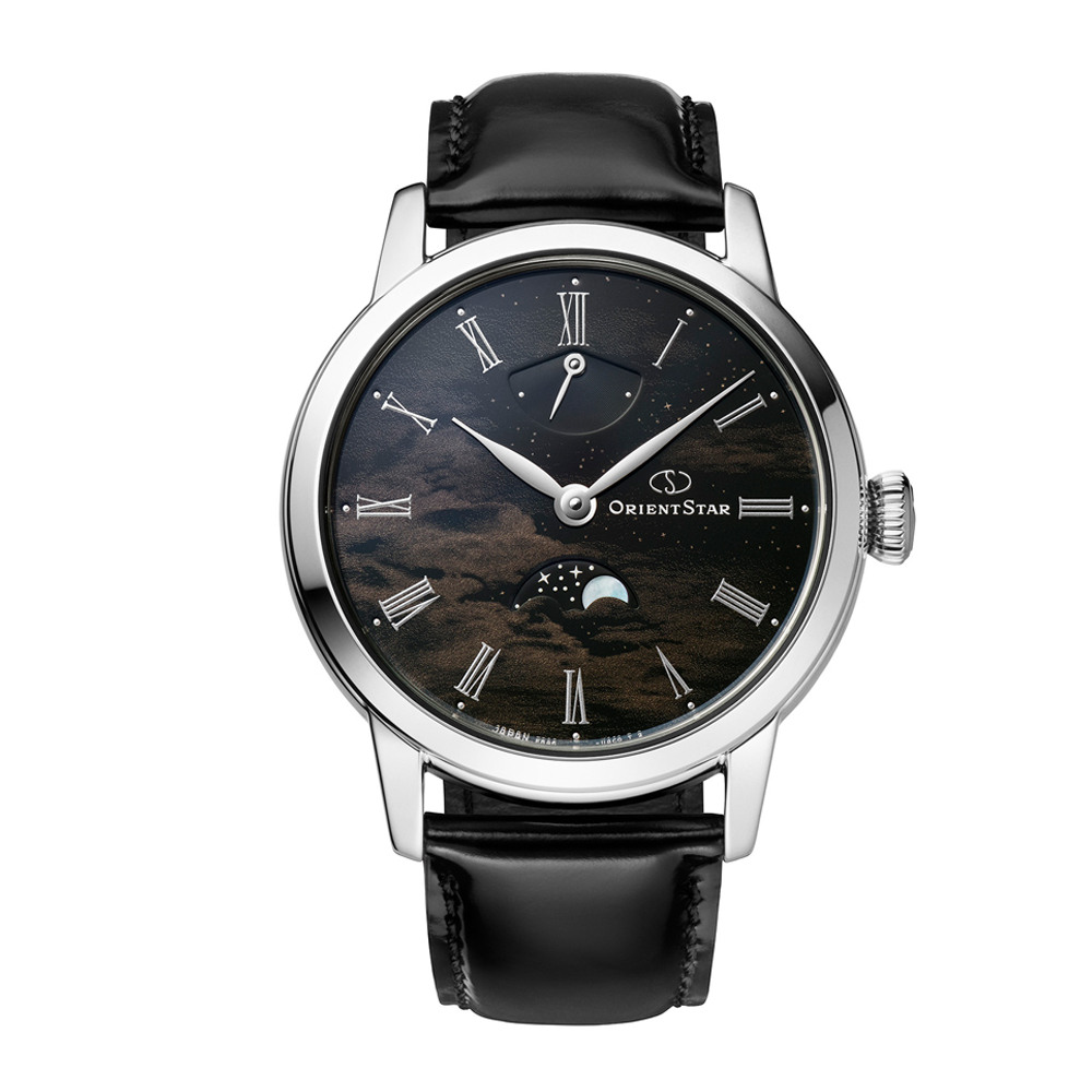 Мъжки Автоматичен Часовник Orient Star RE-BW0008B Limited Edition M45 F8 Moon Phase със Сапфирено Стъкло и Кожена Каишка