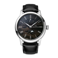 Мъжки Автоматичен Часовник Orient Star RE-BW0008B Limited Edition M45 F8 Moon Phase със Сапфирено Стъкло и Кожена Каишка