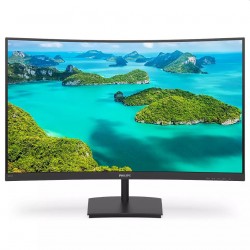 Монитор Philips 241E1SCA/00, 23.6" Curved VA, Full HD, 75Hz, 4ms, FreeSync, вградени говорители, черен