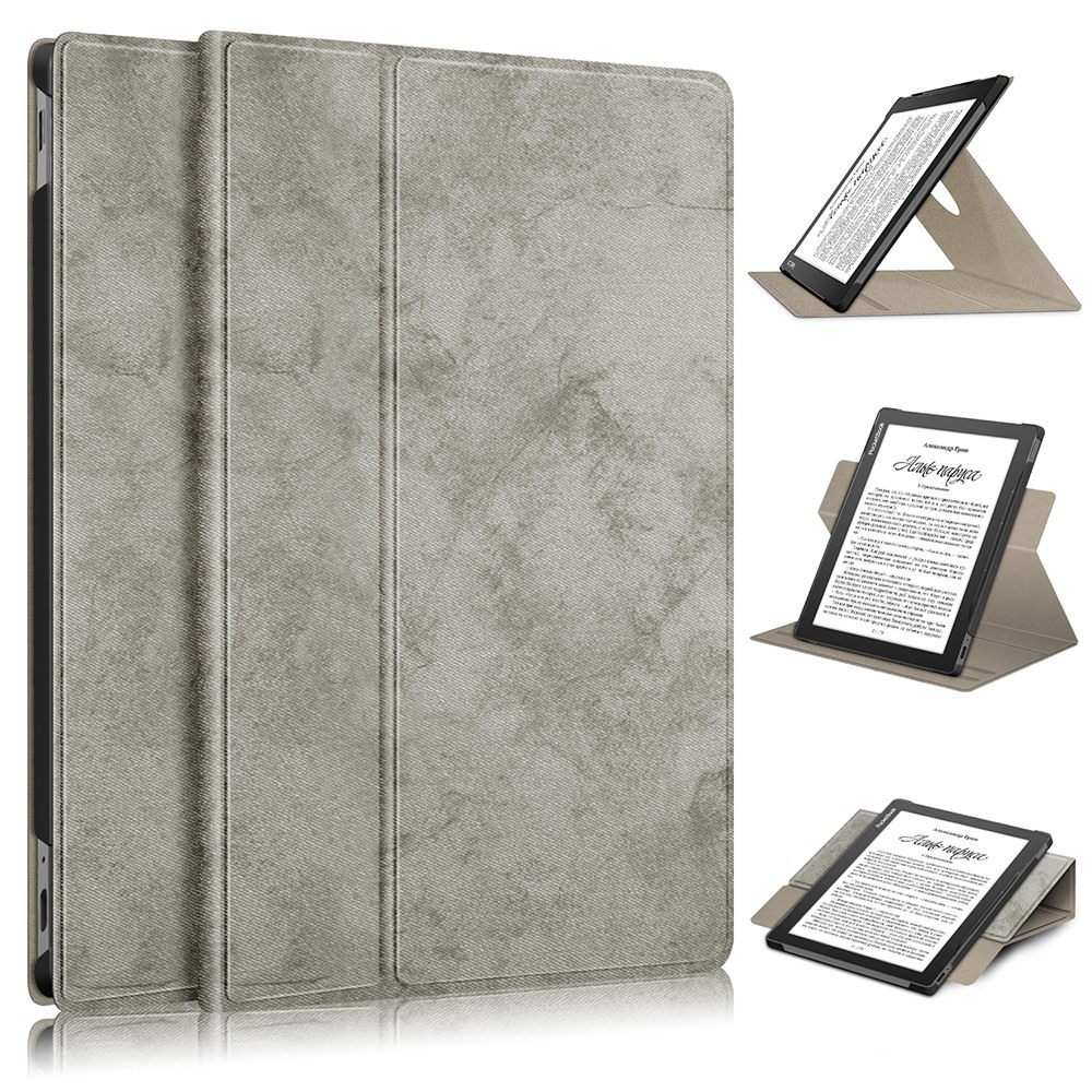 Калъф за PocketBook InkPad Lite PB970 от PU Кожа с Въртяща се на 360° Поставка, Държач за Стилус и Auto Wake/Sleep – 3 цвята