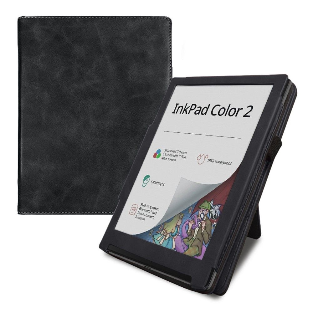 Кожен Калъф за PocketBook InkPad Color 2 PB743 с Магнитно Закопчаване, Ръчна Каишка, Поставка и Държач за Стилус