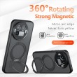 Калъф за Realme GT 8 Pro 5G Магнитен TPU + PC с 360° Въртяща Стойка и Скрийн Протектор – Прозрачен Черен