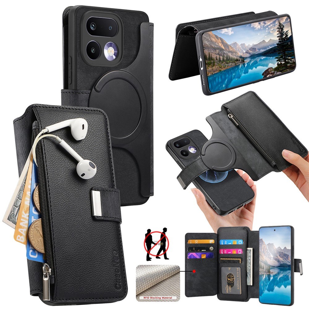 Калъф за Realme 16 Pro+ 5G CASENEO MW-02 Магнитен Портфейл от PU Кожа с Отделящ се Калъф, RFID Защита и Скрийн Протектор – 6 цвята