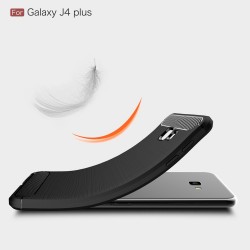 Samsung Galaxy J4+ / J4 Plus Удароустойчив Carbon Fiber Калъф и Протектор