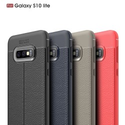 Samsung Galaxy S10e  Удароустойчив Litchi Skin Калъф и Протектор