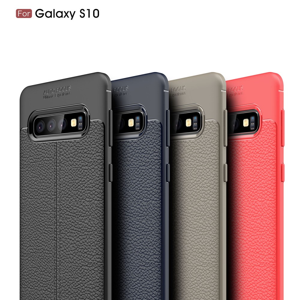Samsung Galaxy S10  Удароустойчив Litchi Skin Калъф и Протектор