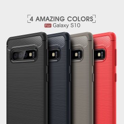 Samsung Galaxy S10 Carbon Fiber Калъф и Протектор