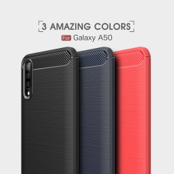 Samsung Galaxy A50/A50s/A30s Удароустойчив Carbon Fiber Калъф и Протектор