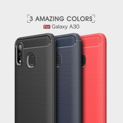 Samsung Galaxy A30/A20  Удароустойчив Carbon Fiber Калъф и Протектор