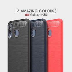 Samsung Galaxy M30  Удароустойчив Carbon Fiber Калъф и Протектор