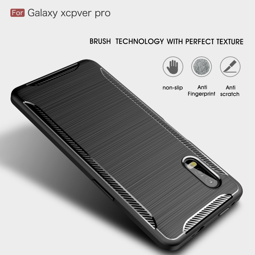 Samsung Galaxy Xcover Pro Удароустойчив Carbon Fiber Калъф и Протектор