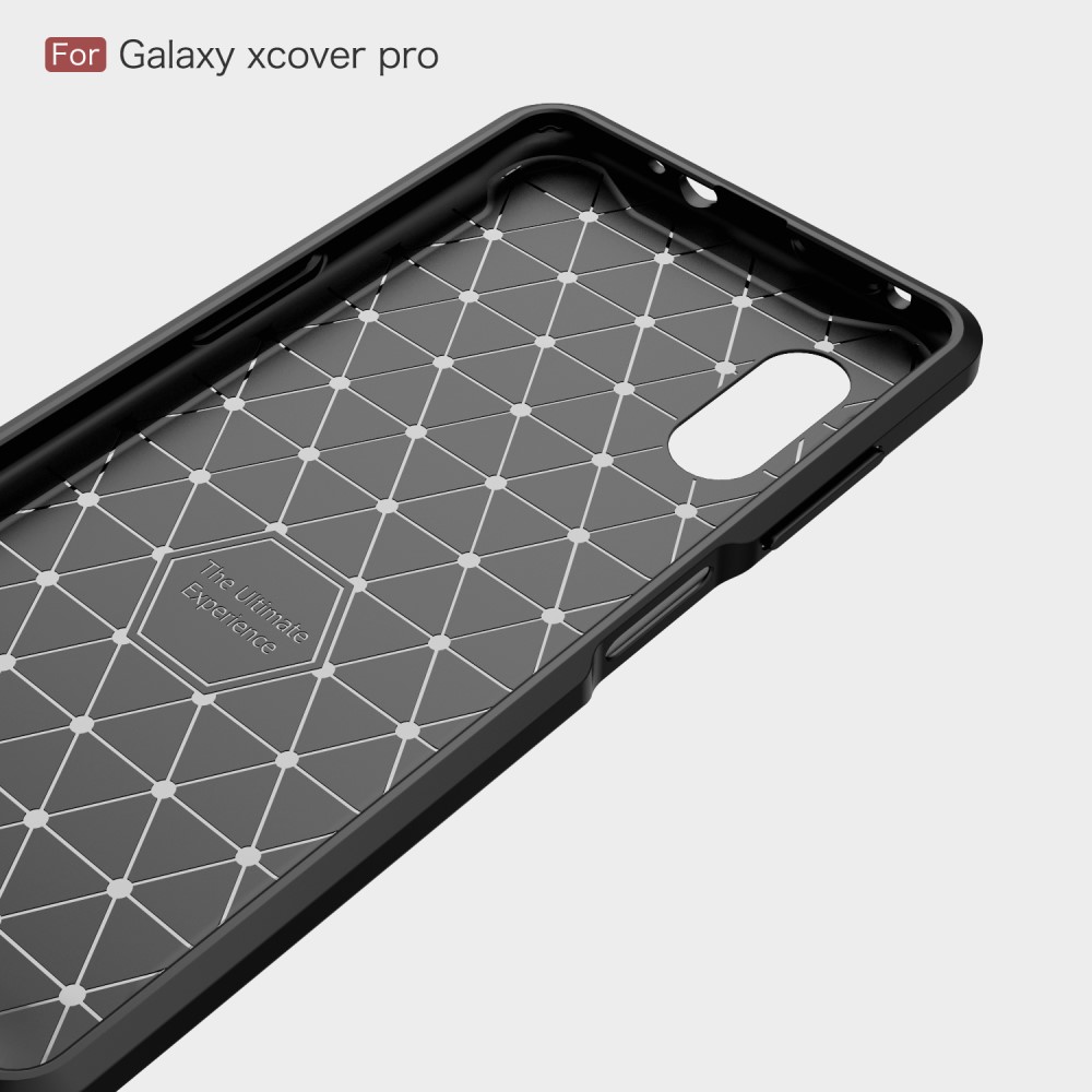 Samsung Galaxy Xcover Pro Удароустойчив Carbon Fiber Калъф и Протектор