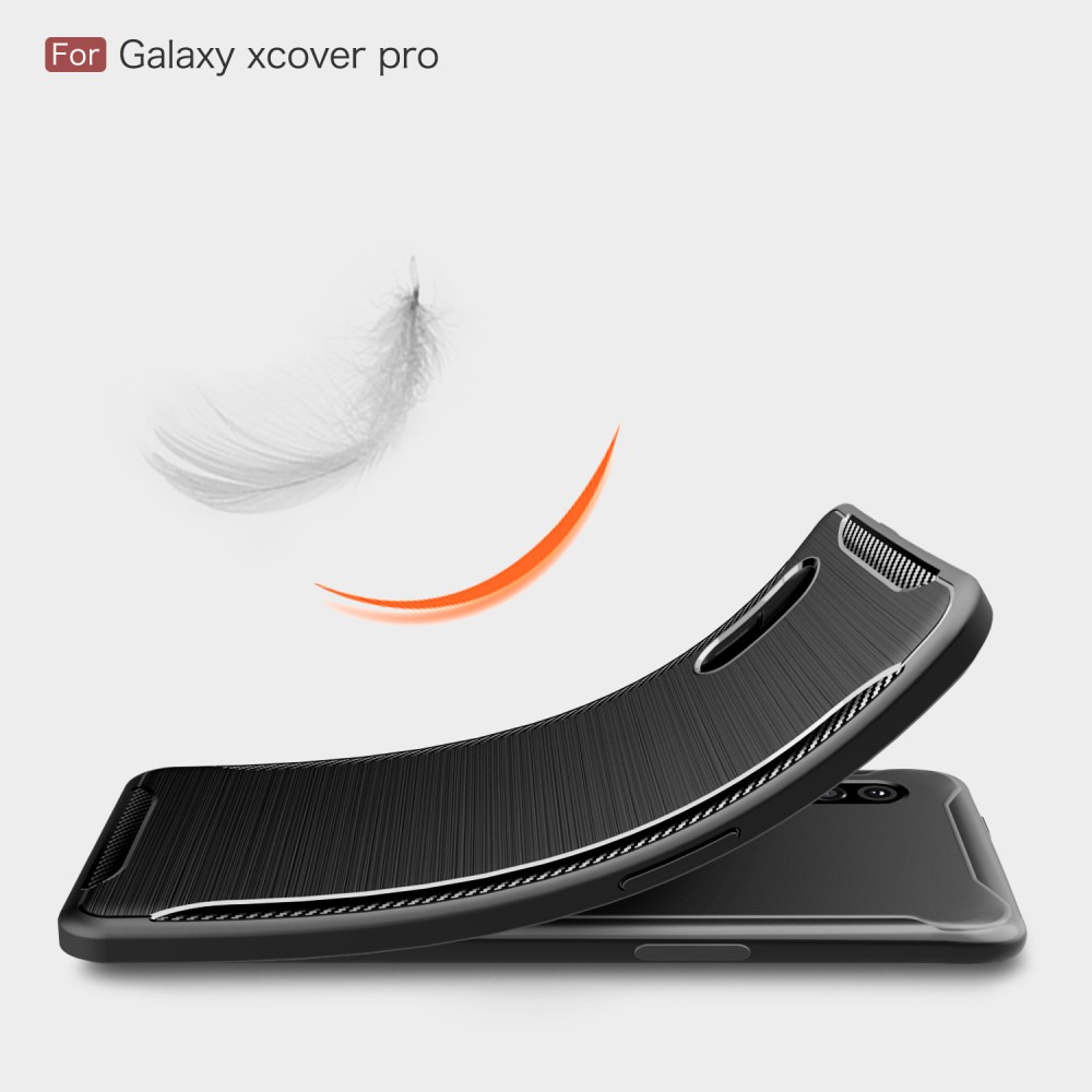 Samsung Galaxy Xcover Pro Удароустойчив Carbon Fiber Калъф и Протектор