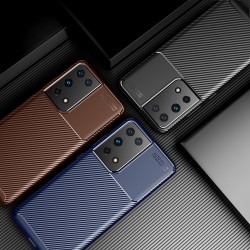 Samsung Galaxy S21 Ultra Удароустойчив Carbon Fiber Калъф2 и Протектор